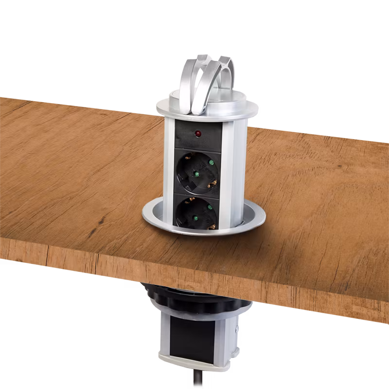 LOGILINK Strømsøyle Stikkontakt pop-up 3x strømuttak