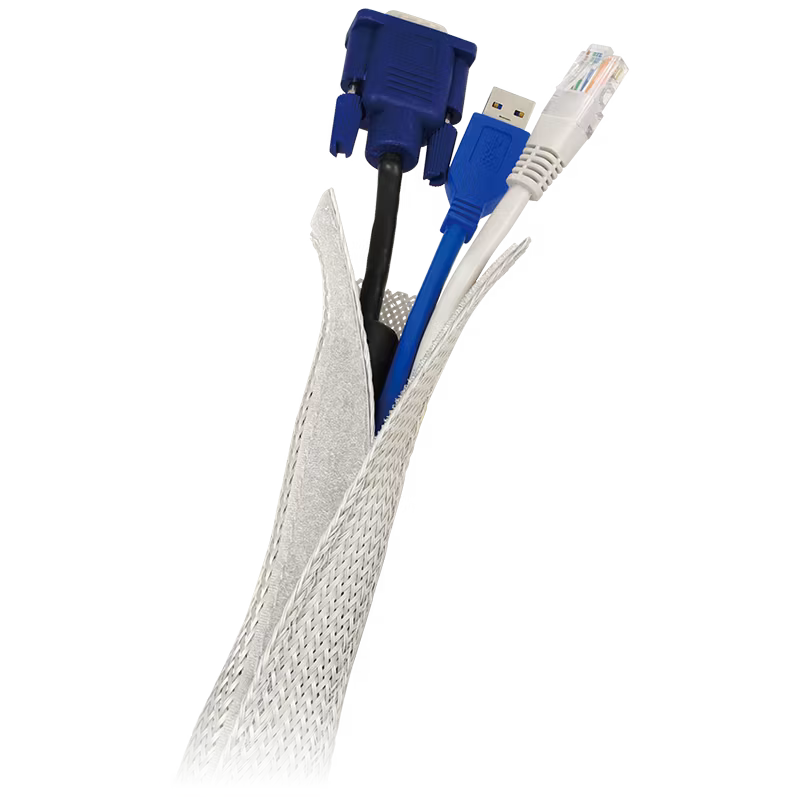 Kabelstrømpe med borrelås | 32mm | 1.8m | Grå