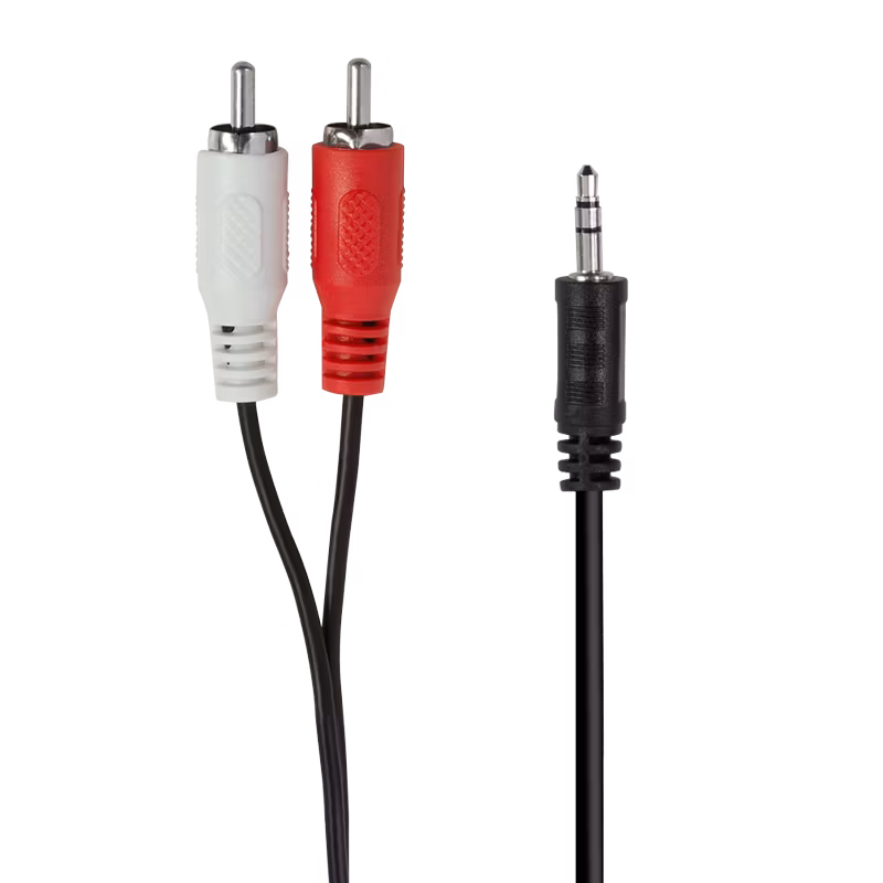 LOGILINK Audio cable, 3.5 mm 3-pin/M to 2x RCA/M, black, 5m