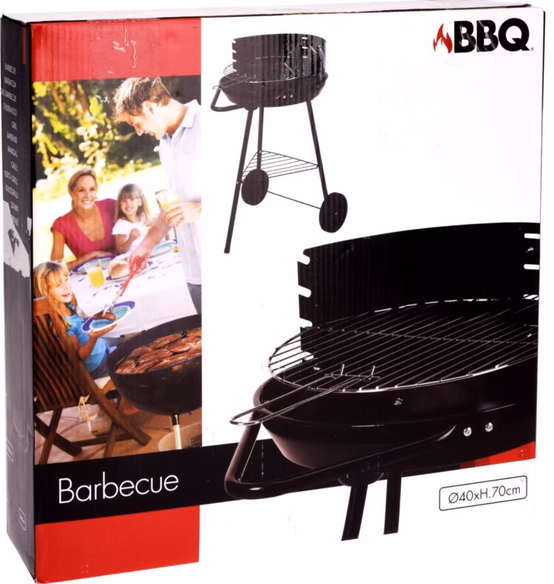 Kullgrill 40cm med grillrist og vindskjerm