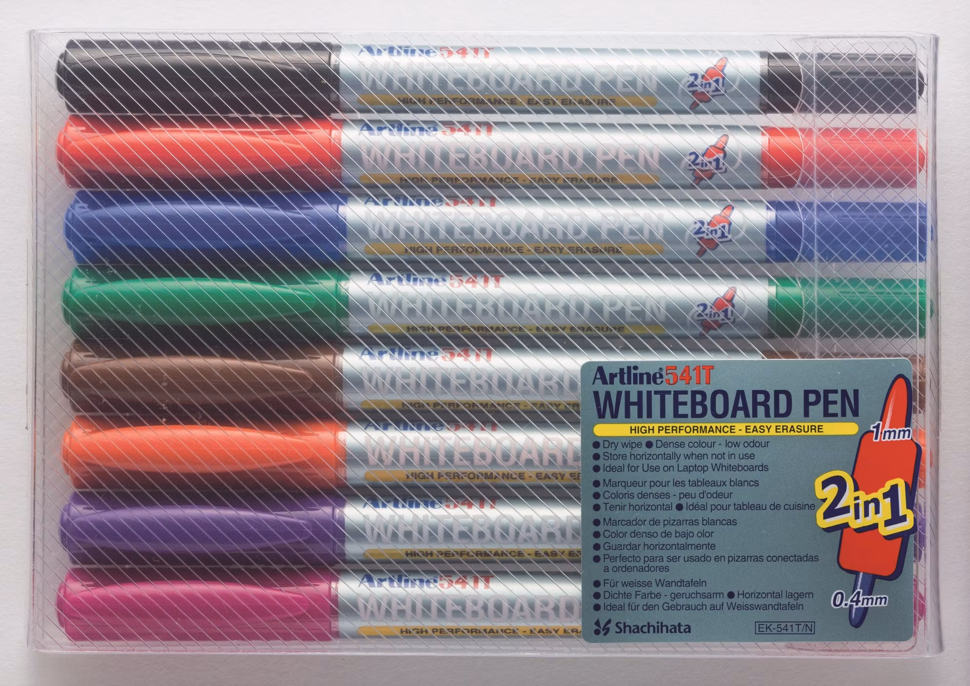 Artline Whiteboardpenn 541T 2i1 Sett med 8 farger