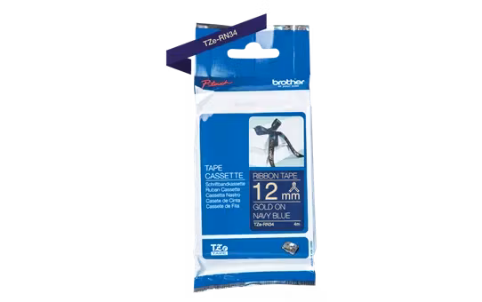 Brother Tape 12mm Gull på marineblått