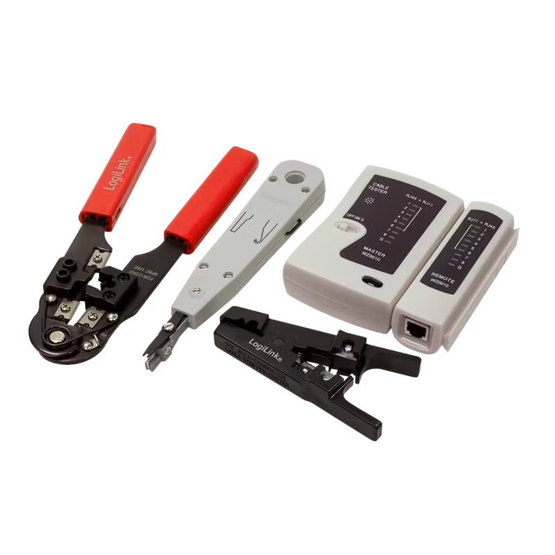LOGILINK Networking tool set, 4 parts, with bag / Nettverkskit