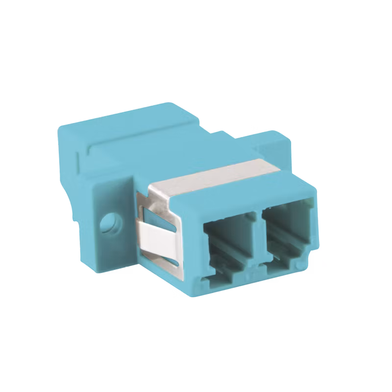 LOGILINK Fiber optic LC/LC duplex coupler with flange, aqua