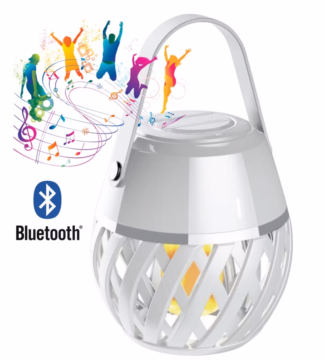 Flammelampe Homeline Helios BT blåtann, hvit