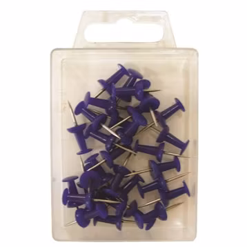 Büngers Kartnåler Push-Pin 30/pr.eske blå Tegnestift