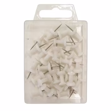 Büngers Kartnåler Push-Pin 30/pr.eske hvit