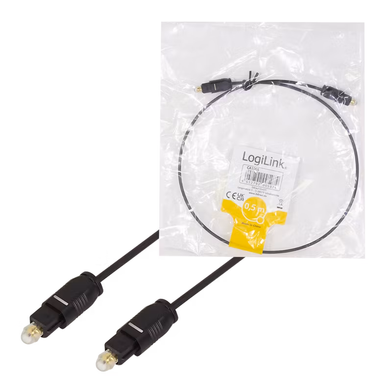 LOGILINK Lydkabel, Toslink/M til Toslink/M, PMMA-kjerne, svart, 50cm
