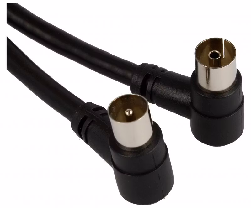 Coax-kabel | Hann-Hunn (M-F) |  90° vinkel | 1,5 meter