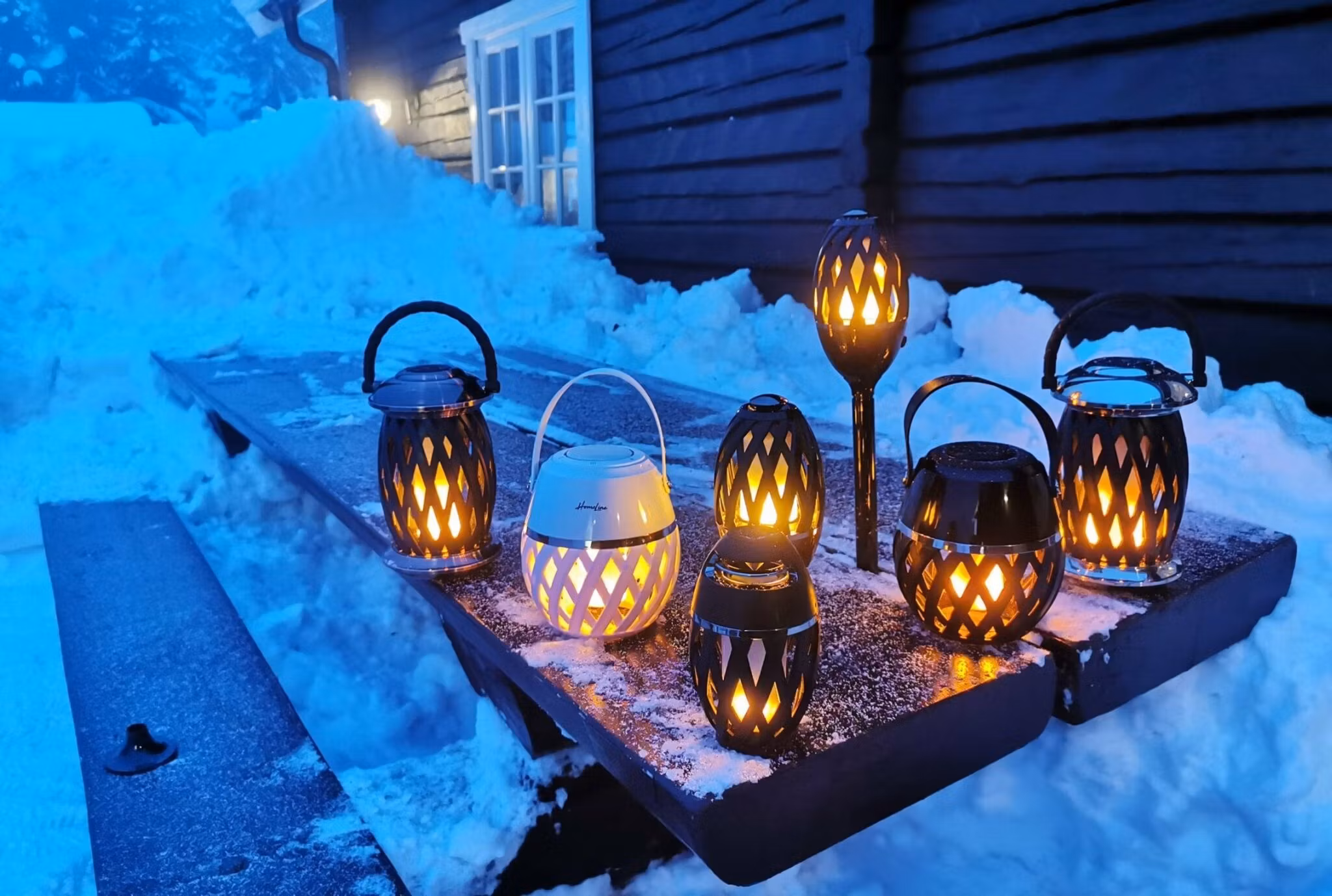 Flammelampe Homeline Ignis, flammelampe i kobber/sort,120 LEDs