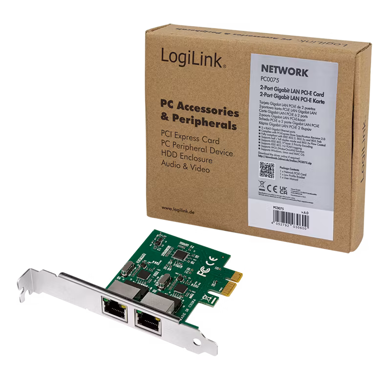 LOGILINK 2-porters Gigabit LAN PCI Express-kort
