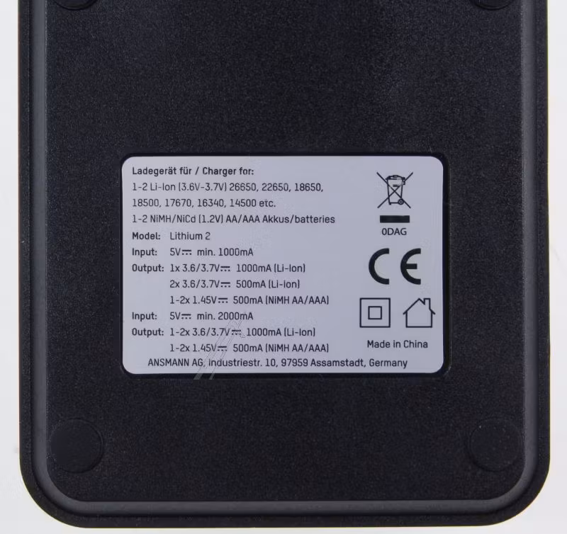 Batterilader til de fleste batterier, 18650
