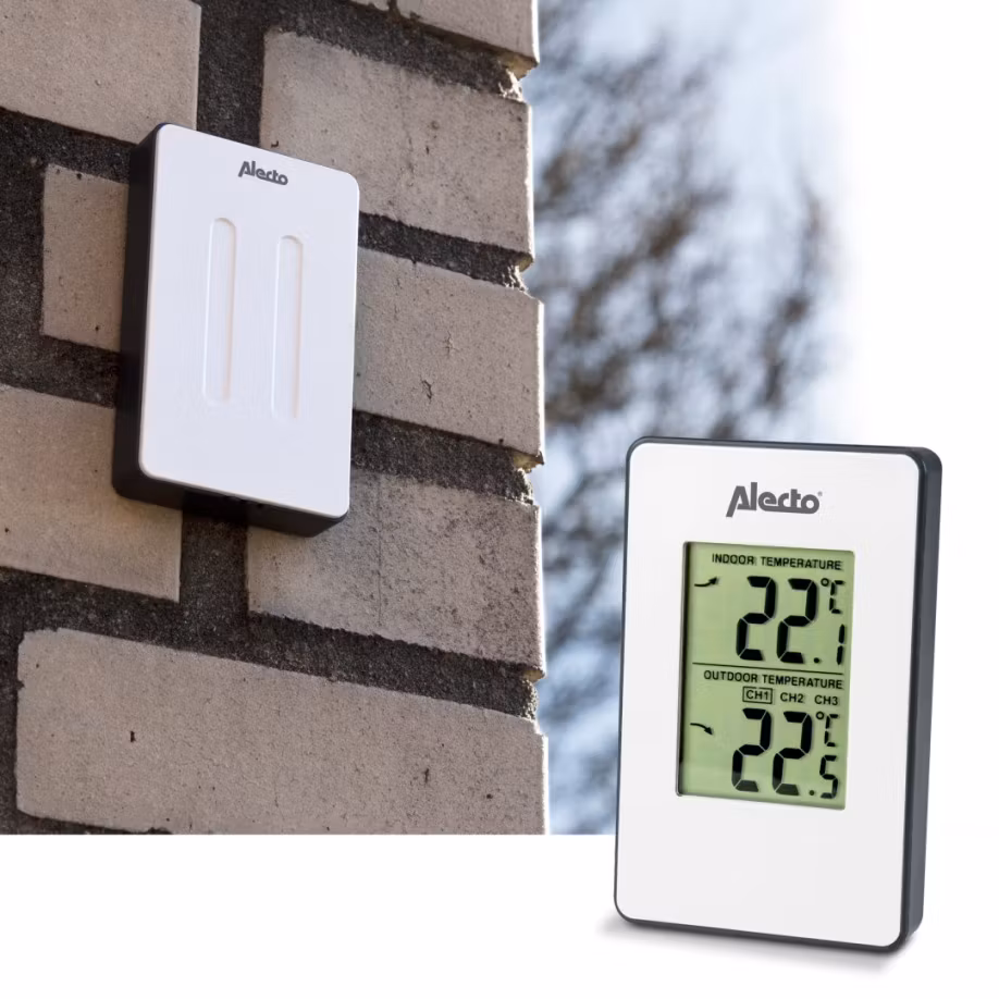Termometer ute/inne Alecto med maks og min. temp