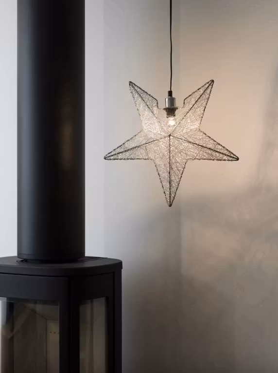 Adventsstjerne 40cm sølv