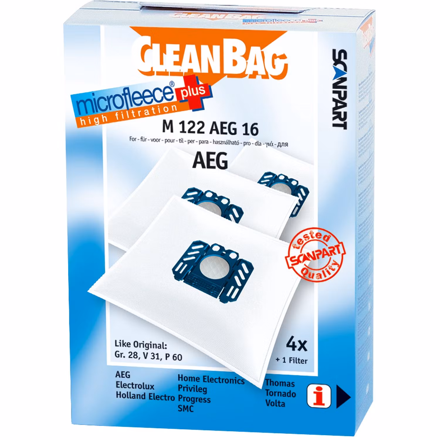 Cleanbag M 122 ROW 16 Støvpose