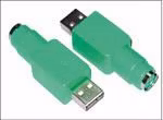 USB han til PS2 hun adapter (Grønn for datamus)