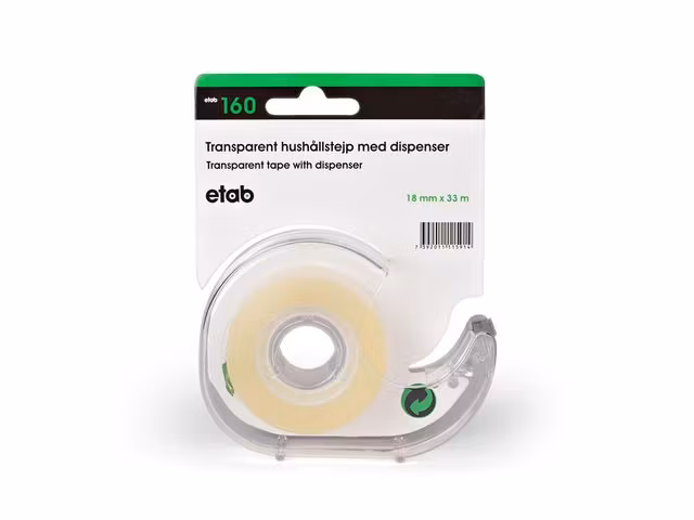 ETAB Tape 18mm x 33m klar m/dispenser