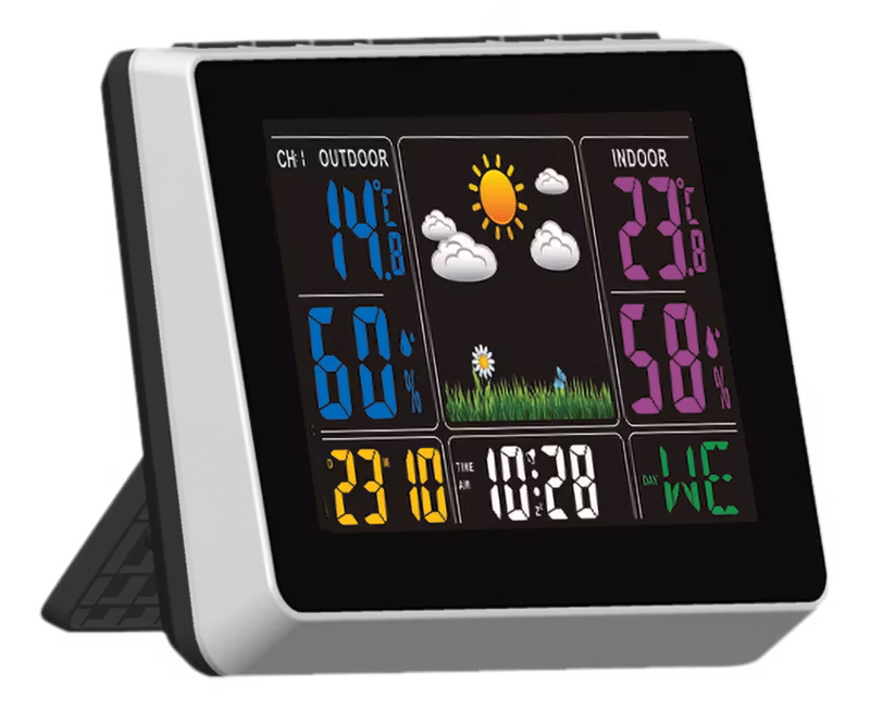 Stilig Værstasjon med inne og trådløs utesensor, måler også luftfuktighet