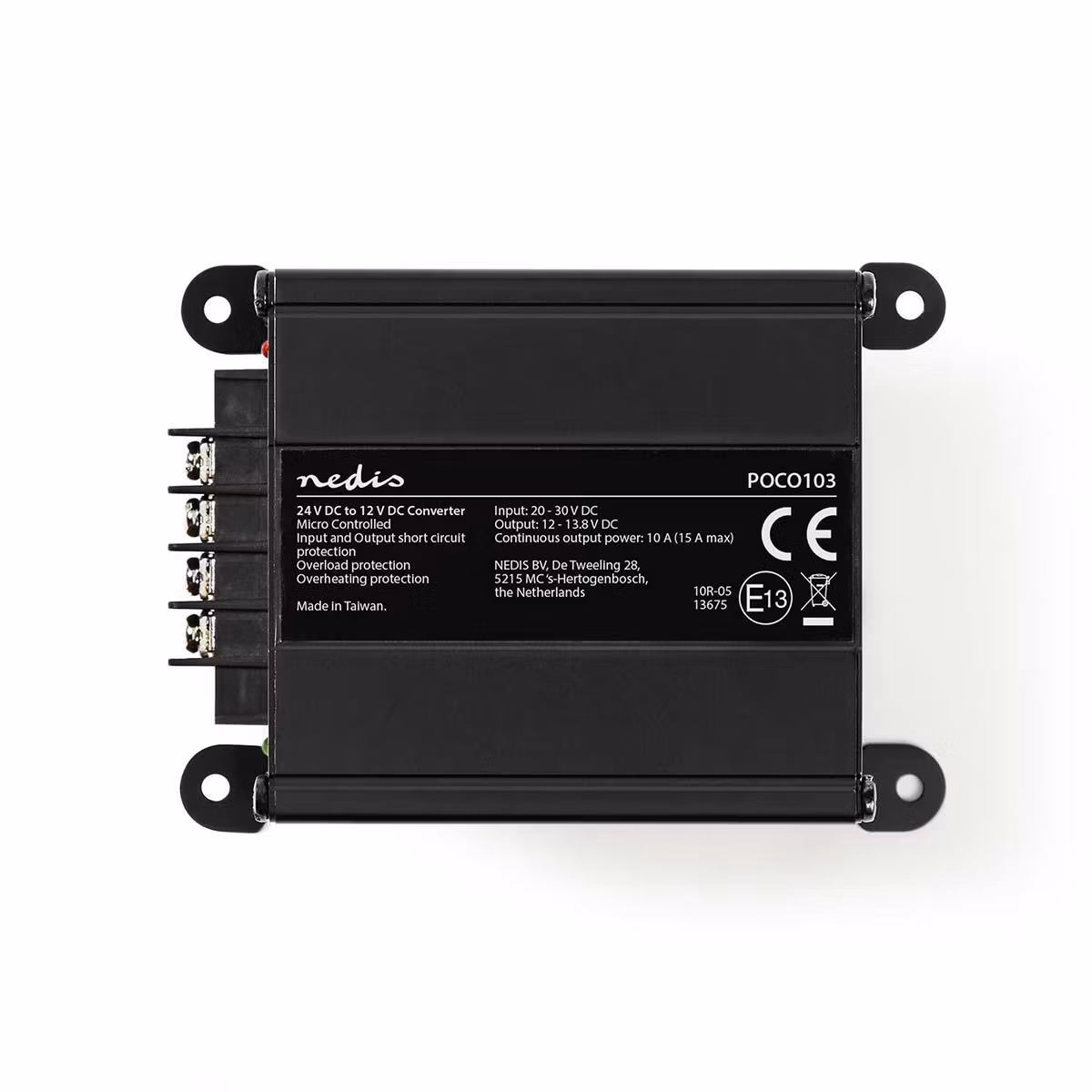 Strøm Converter Bil Drevet | 24 V DC til 12 V DC | 120 W | Skru Terminal