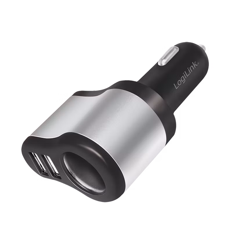 LOGILINK USB bilstrømforsyning, 2x USB-port + 1x sigarettennerkontakt, 150W