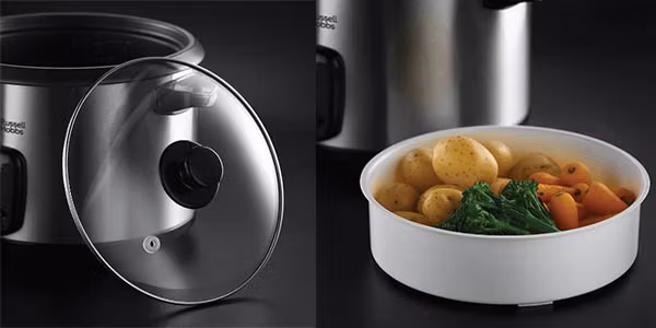 Ris/dampkoker Russell Hobbs børstet stål