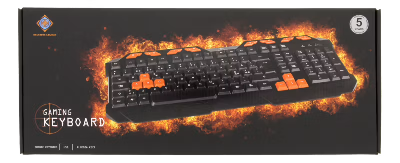 DK110 Membrane Keyboard, anti-ghosting, USB, nordic layout, black