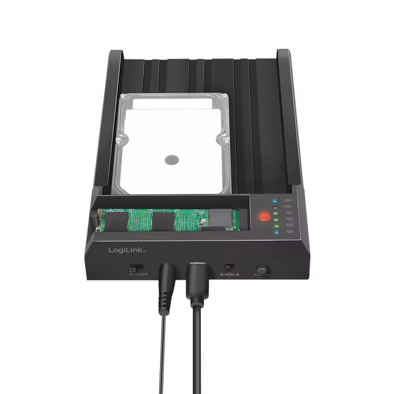 LOGILINK USB 3.2 Gen2 Quickport, 2-porter, for SATA HDD/SSD og M.2 NVMe SSD