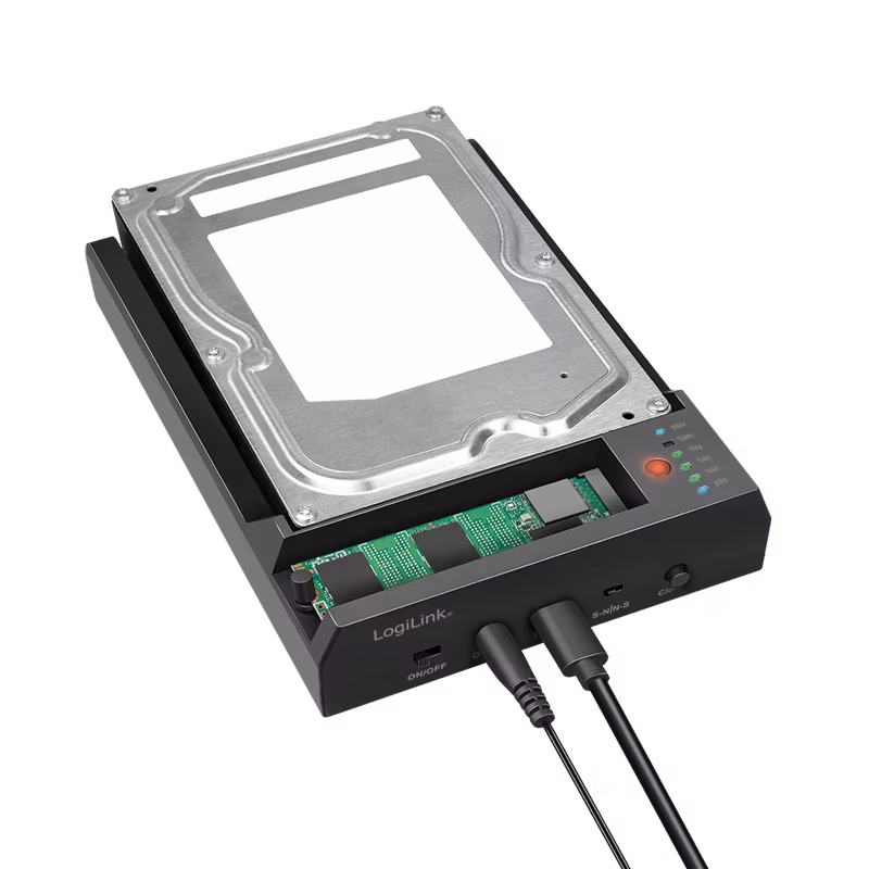 LOGILINK USB 3.2 Gen2 Quickport, 2-porter, for SATA HDD/SSD og M.2 NVMe SSD