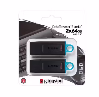 Kingston DataTraveler Exodia DTX | 2 stk | 64GB | USB 3.2