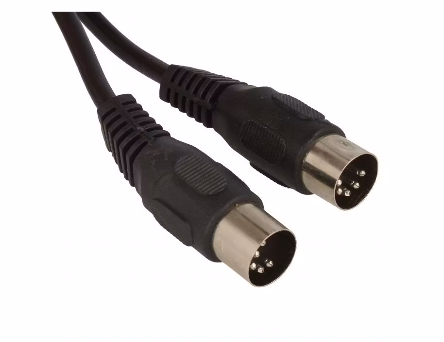 5pin DIN kabel han 1,5m Sort