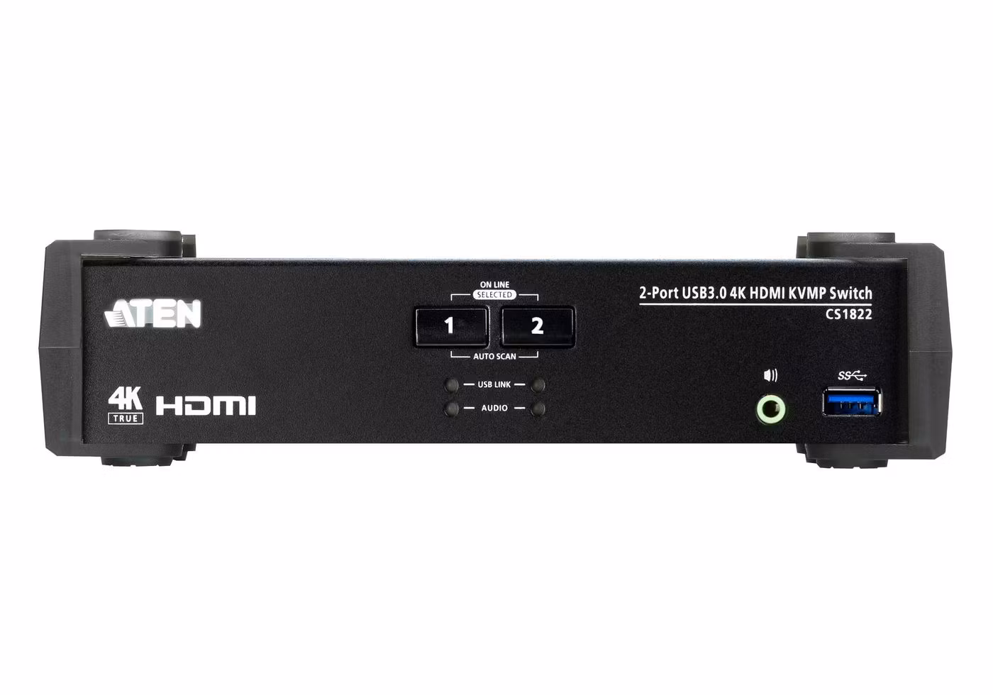 Aten 2-Port USB 3.0 4K HDMI KVMP™ Switch with Audio Mixer Mode CS1822-AT-G