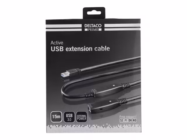 DELTACO PRIME Active USB Extension Cable 15m