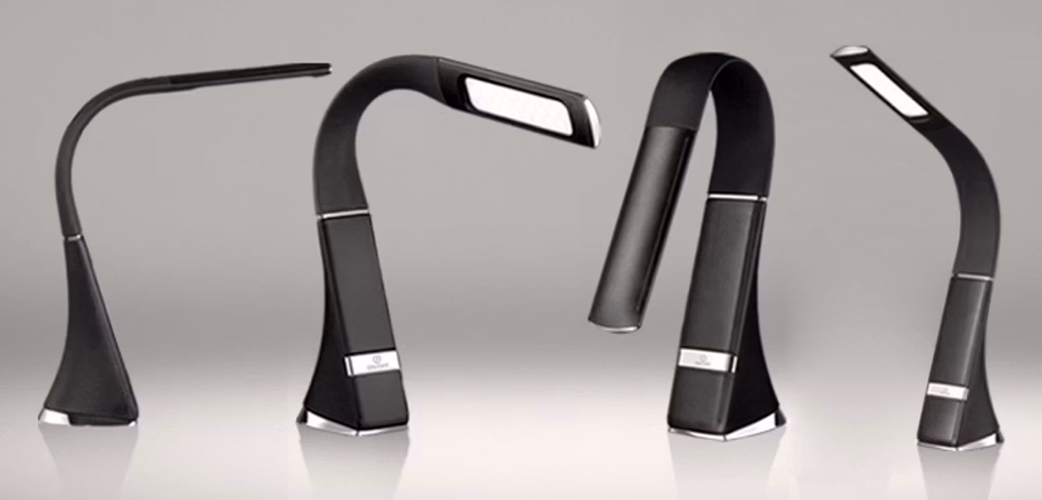 Homeline Leselampe Aurora svart oppladbar