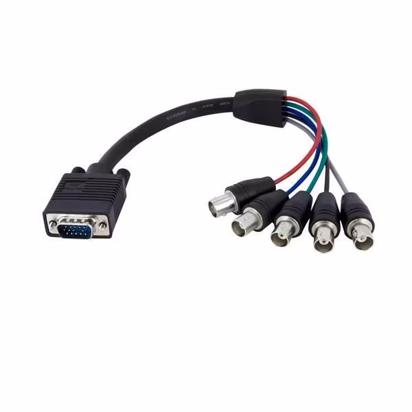 Startech 1 ft Coax HD15 VGA to 5 BNC RGBHV Monitor Cable - M/F