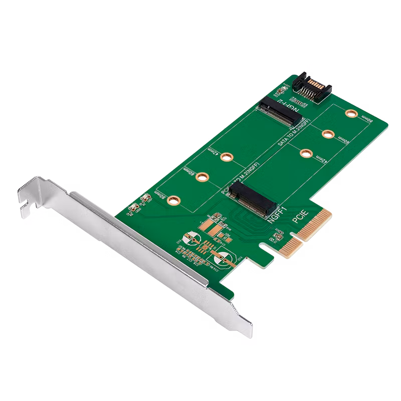 Dual M.2 PCIe-adapter for SATA og PCIe SATA SSD