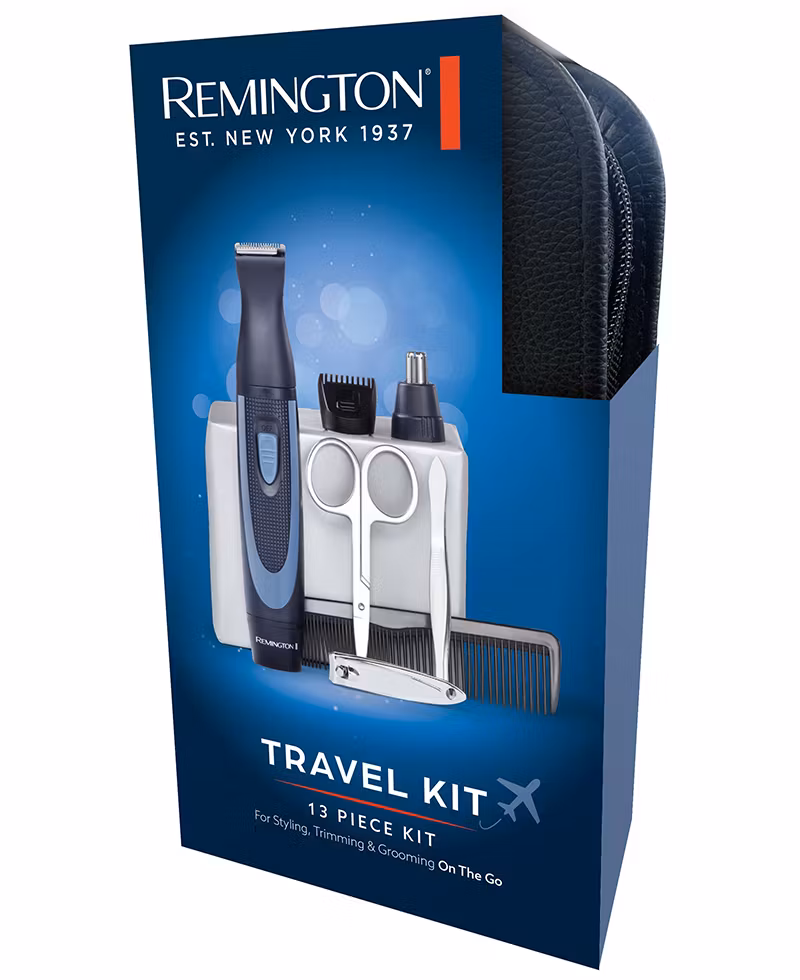 13-delers reisesett for styling, trimming og fjerning av uønsket hår.