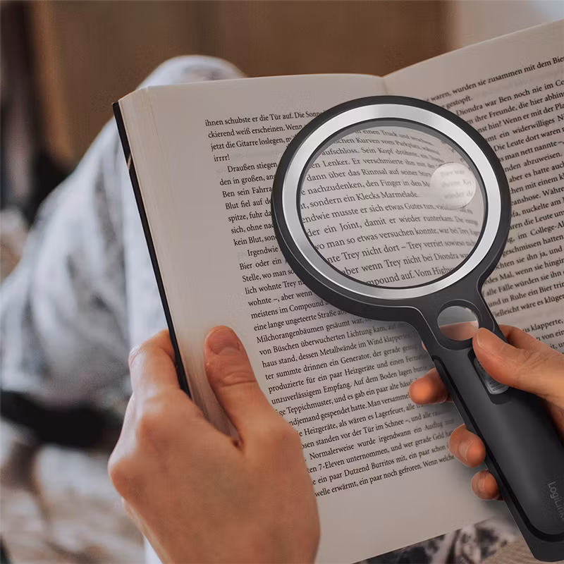 LOGILINK Forstørrelsesglass med lys, 5x, 13x og 20x forstørrelse, sort