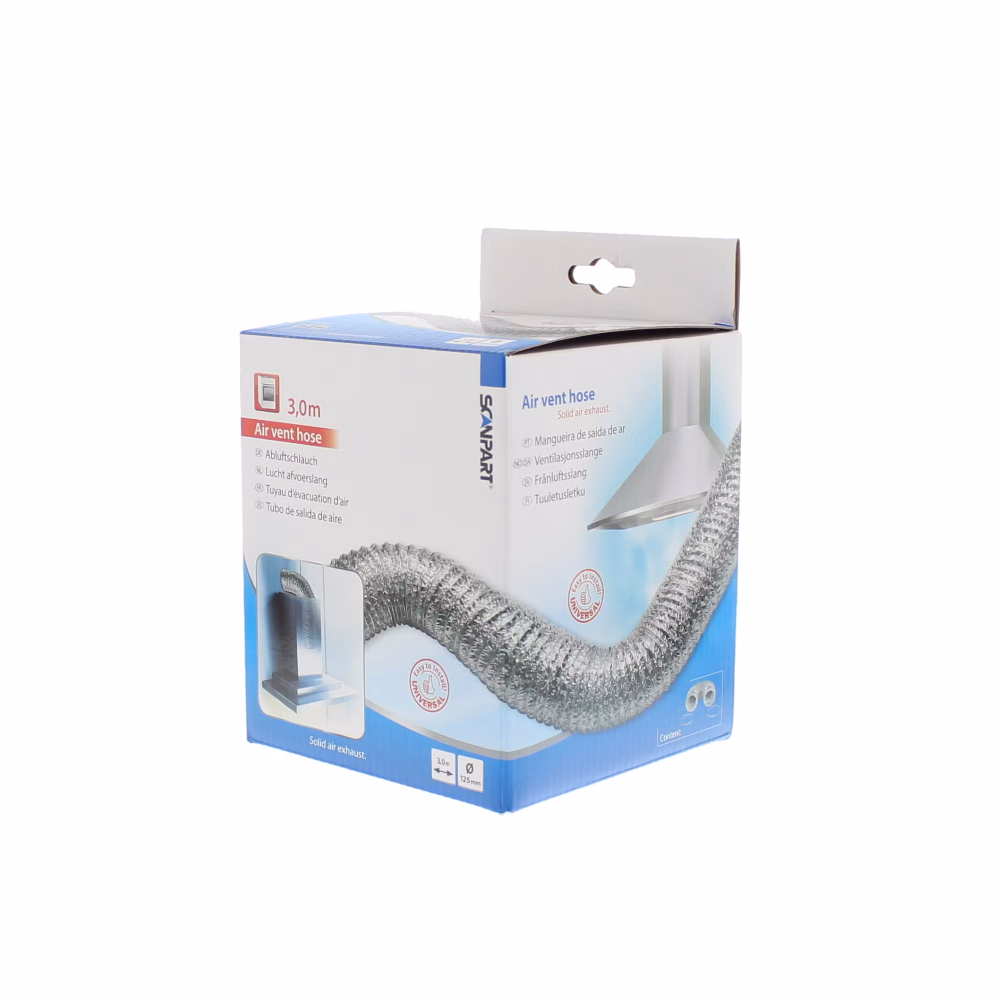 Scanpart Alu-slange 125mm 3m m/ 2stk slangeklemmer