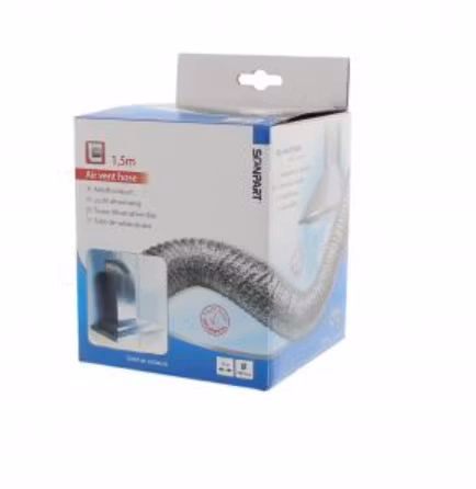 Solid Ventilatorslange 1,5m i aluminium 125mm dia