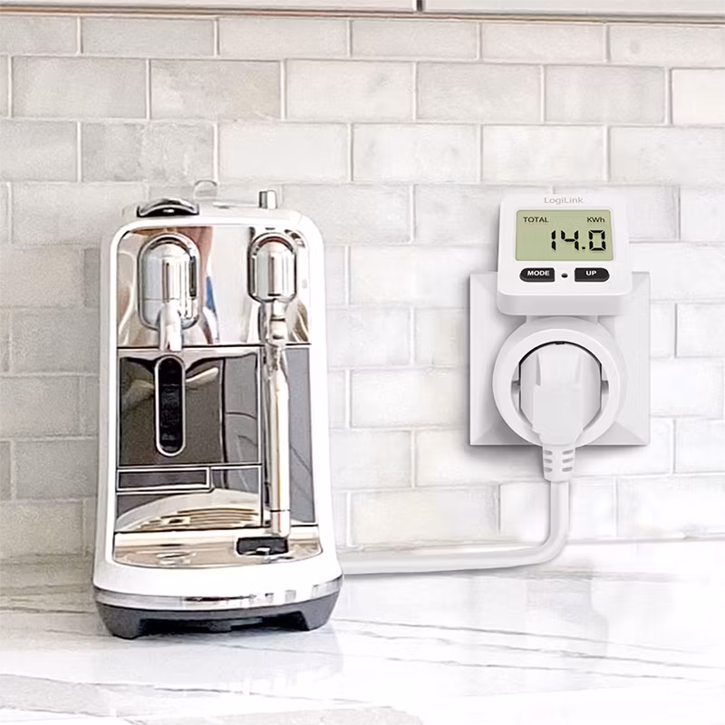 LOGILINK Energikostnadsmåler, display kan roteres 180°, hvit