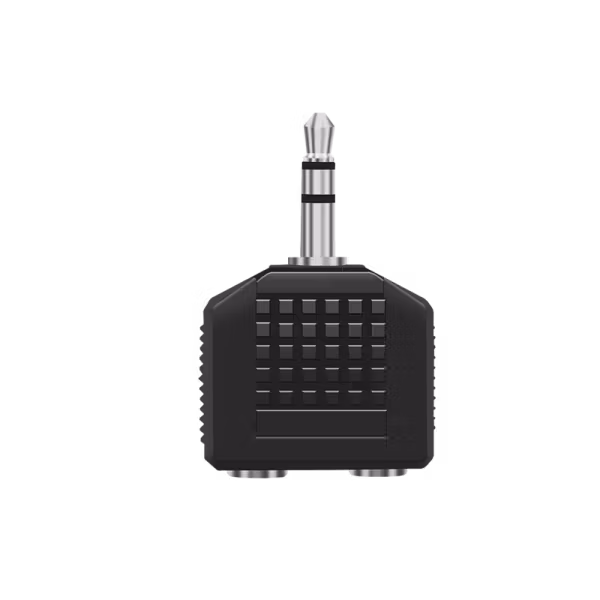 Audio adapter, 3.5mm 3-Pin/M til 2x 3.5mm 3-Pin/F, svart