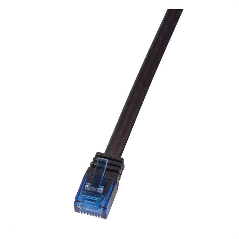 LOGILINK Patchkabel SlimLine, flat, Cat.6, U/UTP, svart, 1m