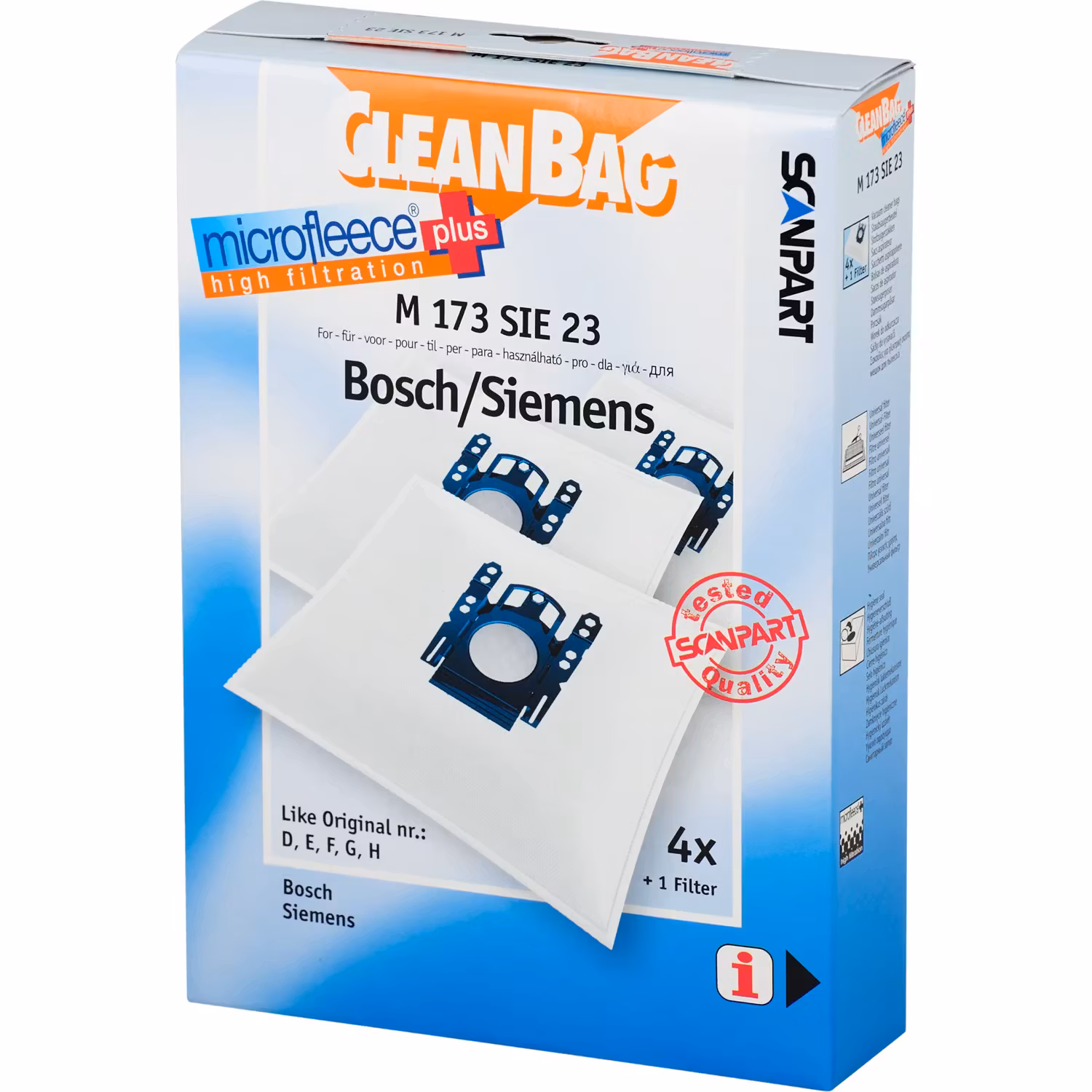 Støvsugerpost CleanBag M 173 SIE Støvpose SI73+