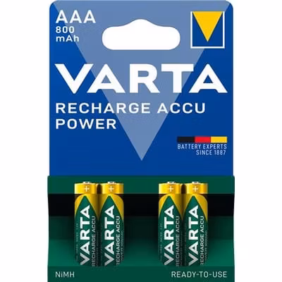 Varta AAA Batteri | Oppladbar | 800mAh | 4 stk