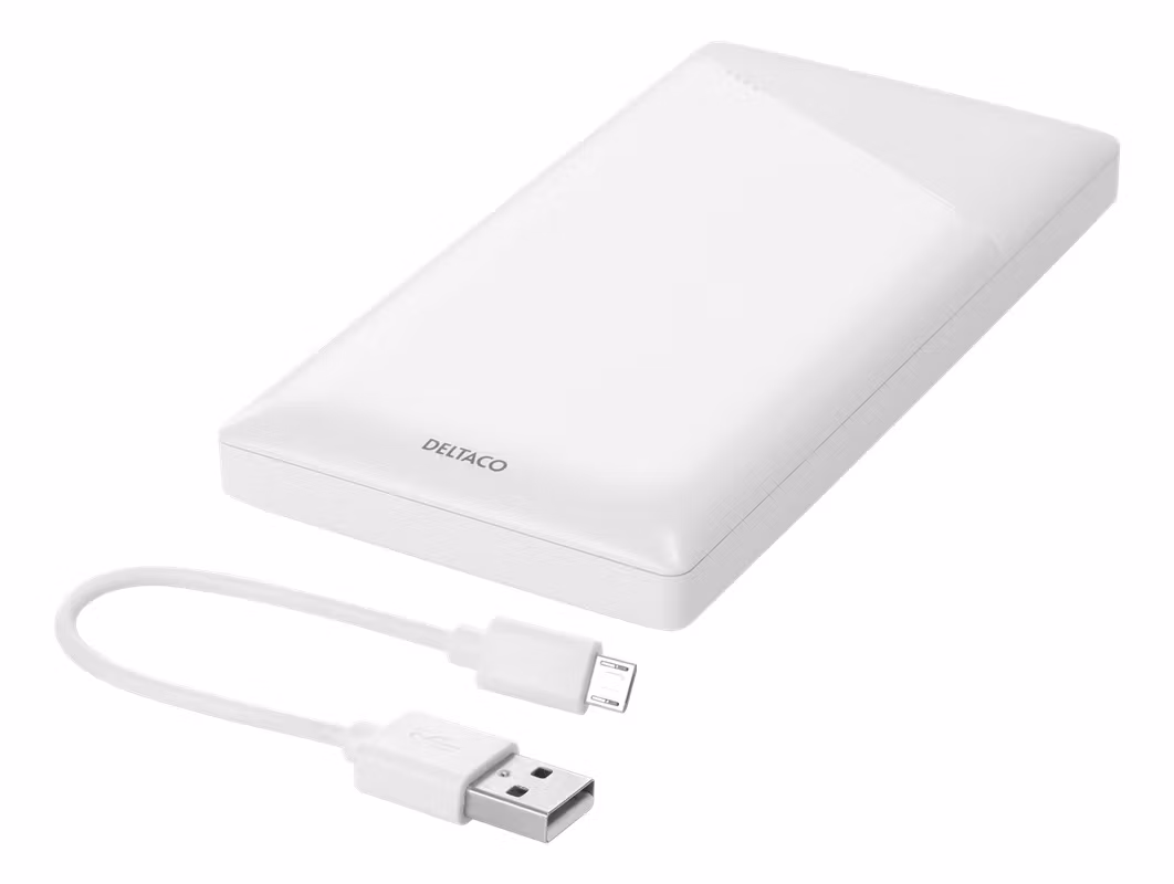 DELTACO Power bank 10000 mAh, 2.1A/10.5 W