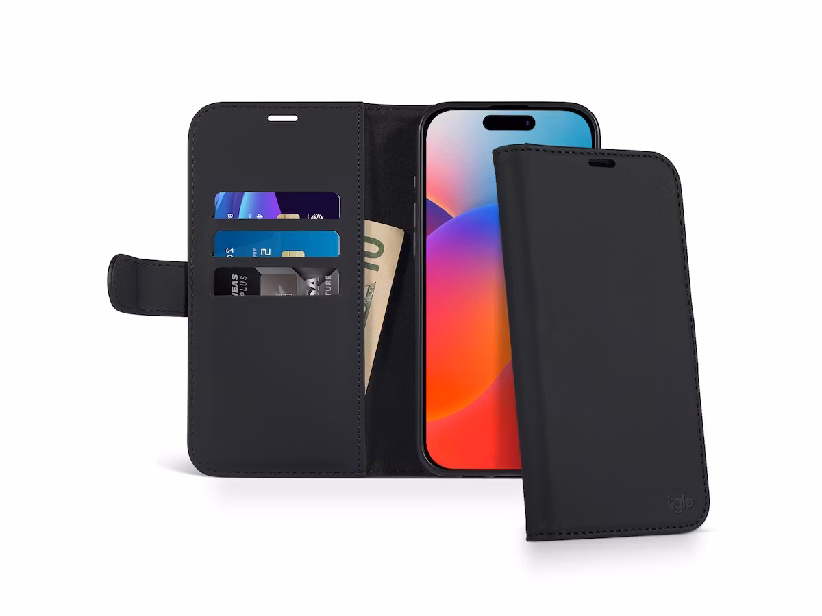 Lommebokdeksel iPhone 16 Pro | PU | Sort