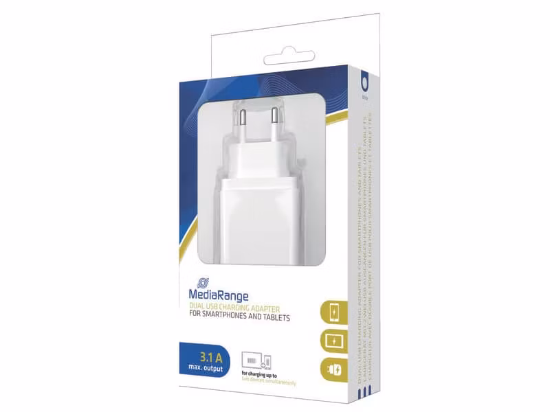 MediaRange Dobbel USB-A lader | 3,15A
