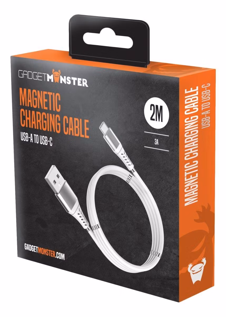 Gadgetmonster 2M Magnetisk USB-A til USB-C kabel