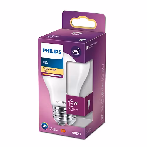 Philips LED Glødepære Matt | 15W | A60 | E27