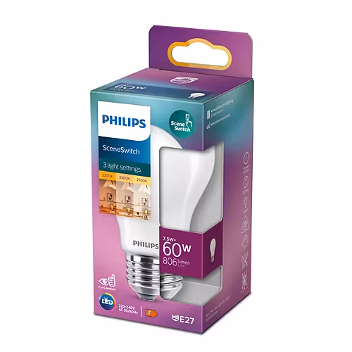 Philips LED Lyspære SceneSwitch 60W A60 E27